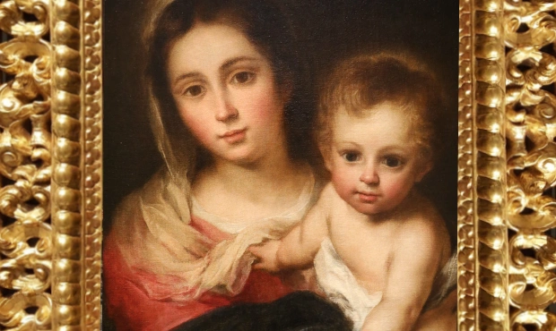 Painting Madonna and Child of the Napkin